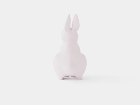 Rabbit Lamp White 3D Model