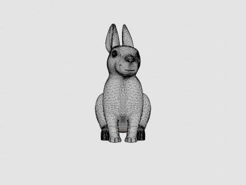 Rabbit Lamp White 3D Model