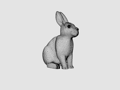 Rabbit Lamp White 3D Model