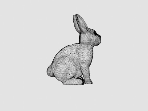 Rabbit Lamp White 3D Model