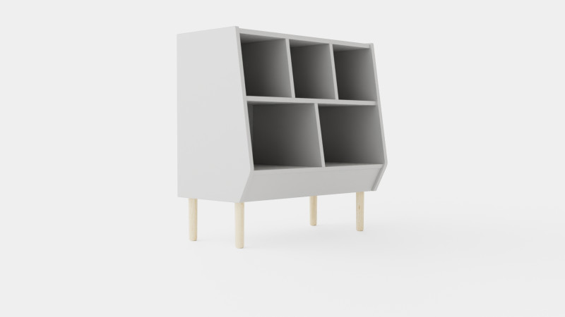 Done By Deer Bookshelf Gray 3D मॉडल .c4d .max .obj .3ds .fbx .stl .blend 