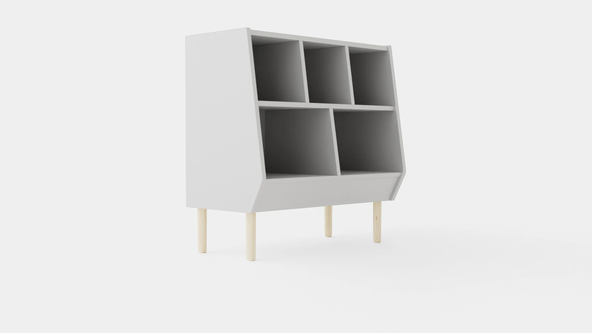 Done By Deer Bookshelf Gray 3D Model .c4d .max .obj .3ds .fbx .stl .blend 