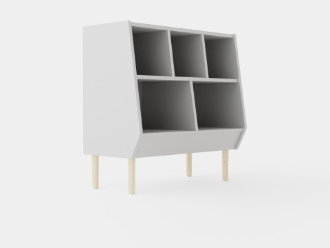 Done By Deer Bookshelf Gray 3D Модель