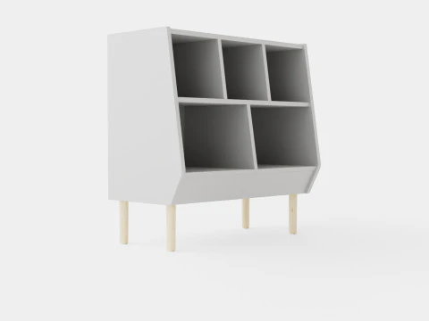 Feito por Deer Bookshelf Cinza Modelo 3D