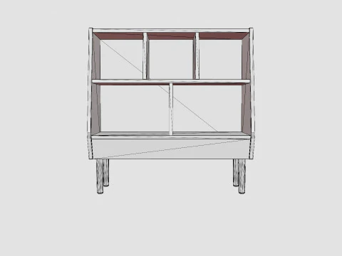 Done By Deer Bookshelf Gray 3D Model