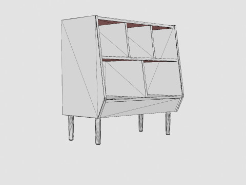 Done By Deer Bookshelf Gray 3D मॉडल