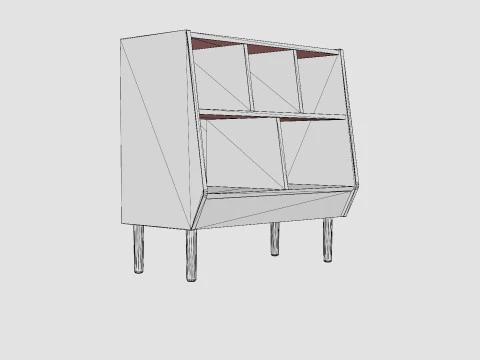 Done By Deer Bookshelf Gray 3D Model