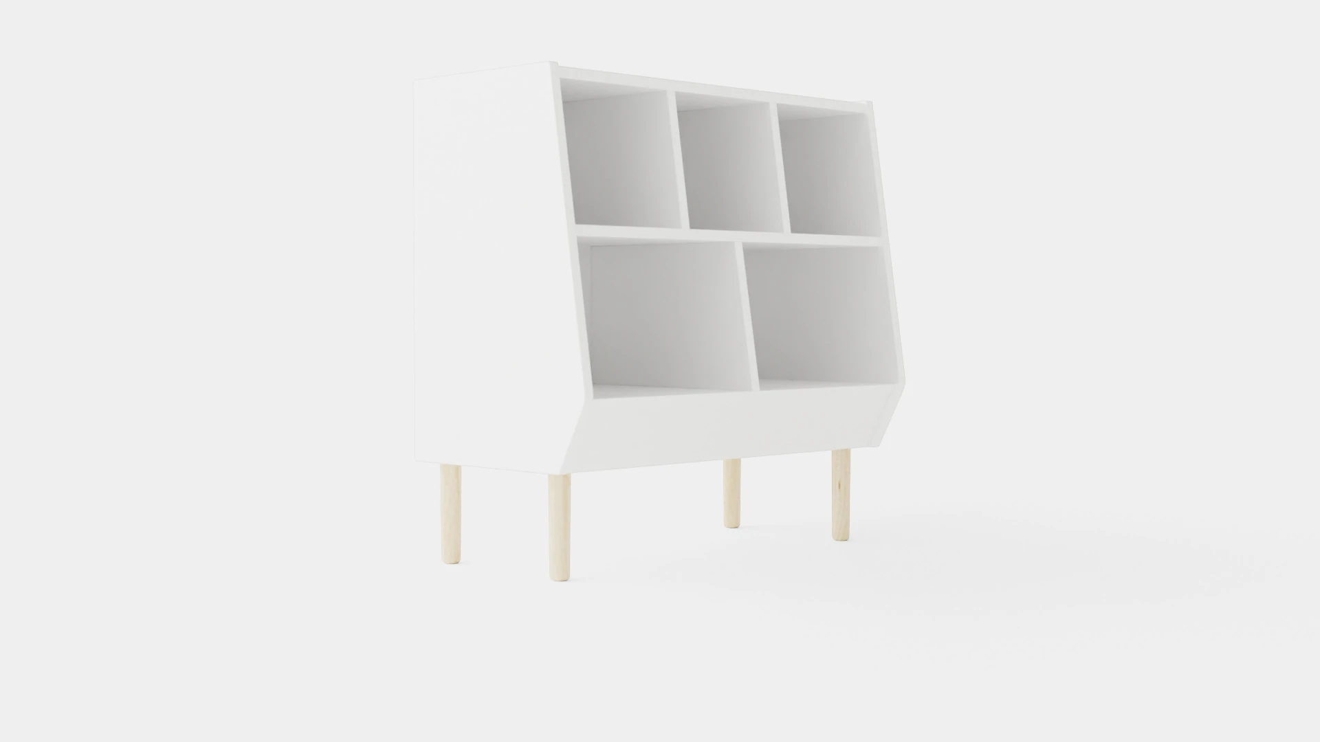 Done By Deer Bookshelf White 3D Model .c4d .max .obj .3ds .fbx .stl .blend