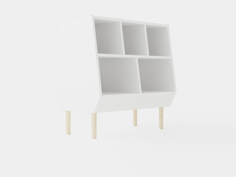 Done By Deer Bookshelf White 3D Модель
