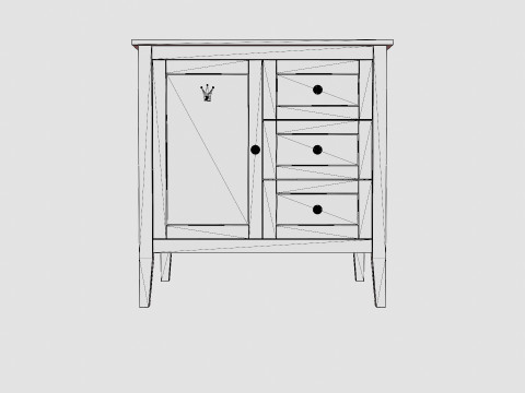 Troll Shoe Cabinet Royal White 3D Model