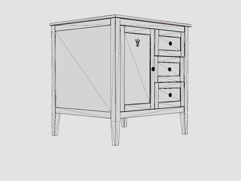 Troll Shoe Cabinet Royal White 3D Model