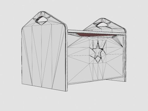 Z Kids Concept Chest Star Gray 3D मॉडल