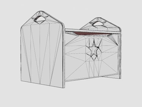 Z Kids Concept Chest Star Gray 3D Model
