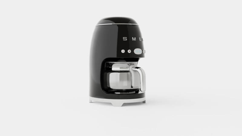 Retro Coffeemaker Black 3D 모델 .c4d .max .obj .3ds .fbx .stl .blend