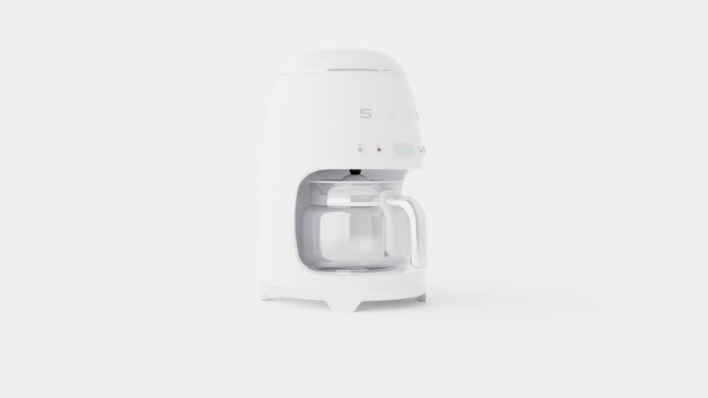 Retro Coffeemaker White Modelo 3D .c4d .max .obj .3ds .fbx .stl .blend 