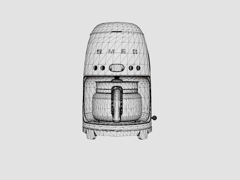 Pembuat Kopi Retro Putih Model 3D