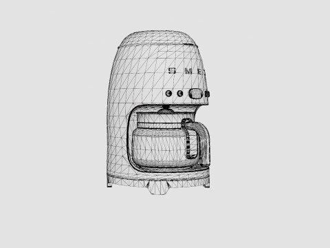 Pembuat Kopi Retro Putih Model 3D