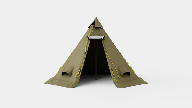 Varanger 12-14 Outer Tent incl Pole 3D Модель .c4d .max .obj .3ds .fbx .stl .blend 