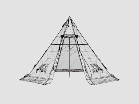 Varanger 12-14 Outer Tent incl Pole 3D Model