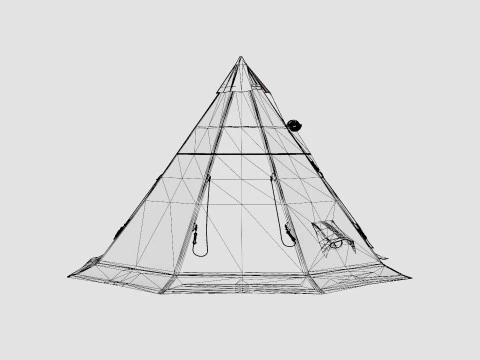 Varanger 12-14 Outer Tent incl Pole 3D Model