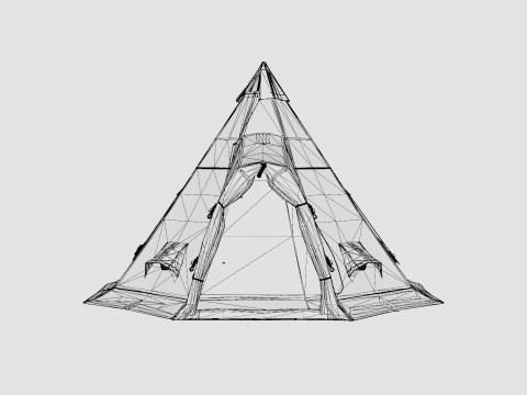 Varanger 8-10 Camp Outer Tent incl Pole 3D Модель