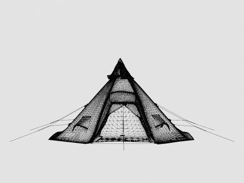 Varanger 12-14 Camp Outer Tent incl Pole 3D Model