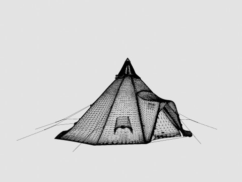 Varanger 12-14 Camp Outer Tent incl Pole 3D Model