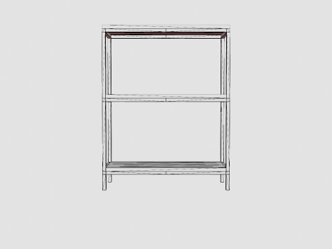 Urban 3 Tier Bookcase Modelo 3D