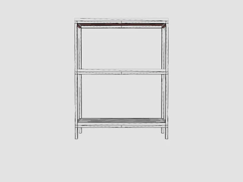 Urban 3 Tier Bookcase 3D Model