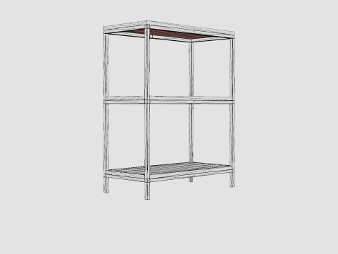 Urban 3 Tier Bookcase Modelo 3D