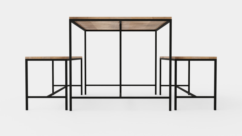 Urban Dining Set 3D Модель .c4d .max .obj .3ds .fbx .stl .blend 
