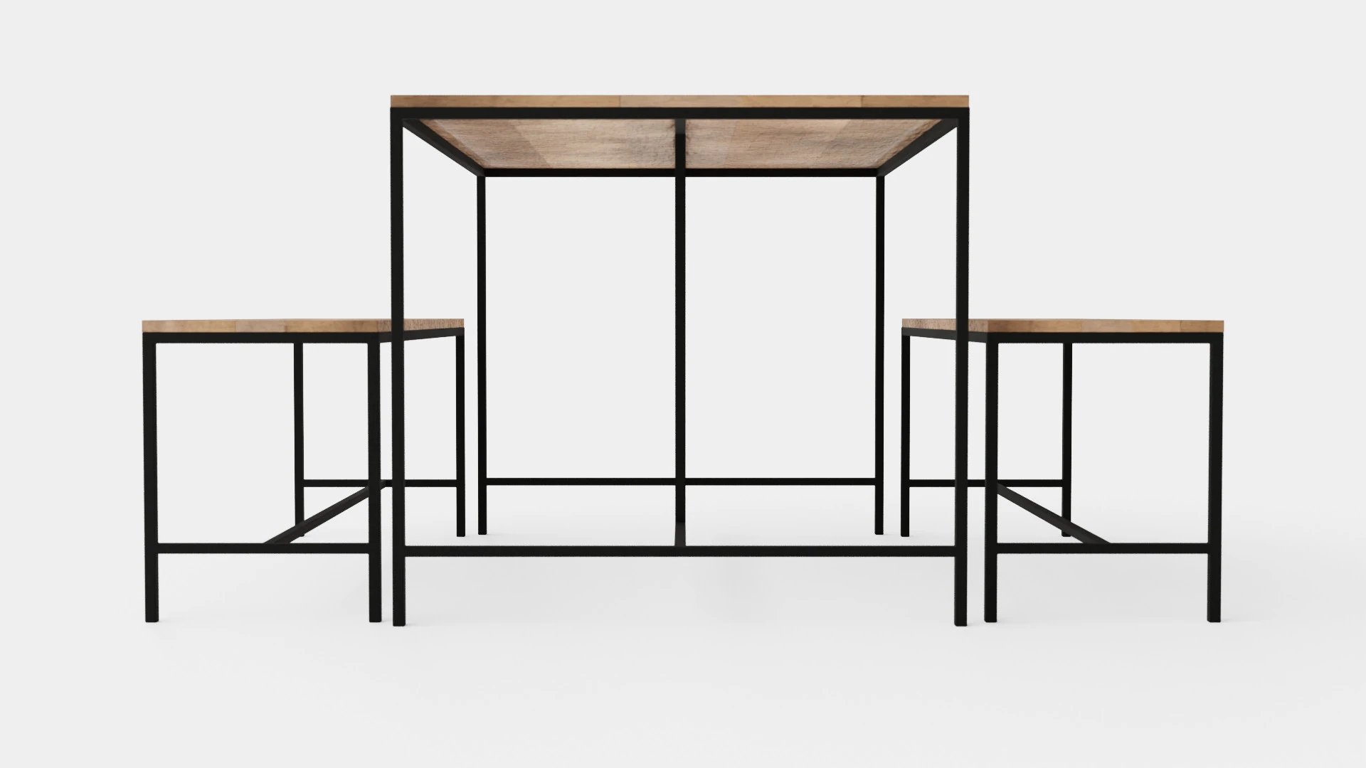 Urban Dining Set 3D Model .c4d .max .obj .3ds .fbx .stl .blend 