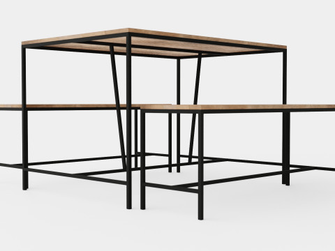 Urban Dining Set 3D Модель