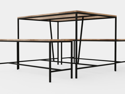 Urban Dining Set 3D Модель