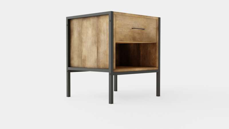 Urban 1 Drawer Bedside Table 3D Model .c4d .max .obj .3ds .fbx .stl .blend 