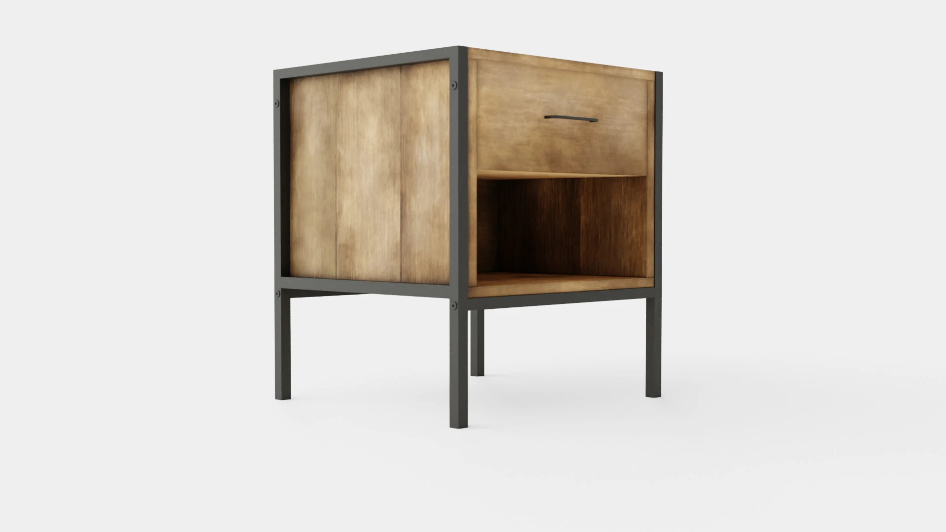 Urban 1 Drawer Bedside Table 3D Model .c4d .max .obj .3ds .fbx .stl .blend 
