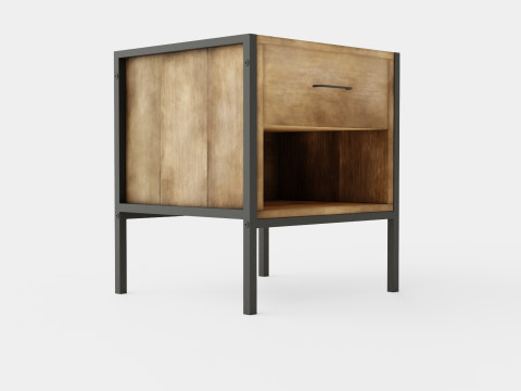 Urban 1 Drawer Bedside Table 3D 模型