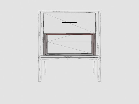 Urban 1 Drawer Bedside Table 3D Model