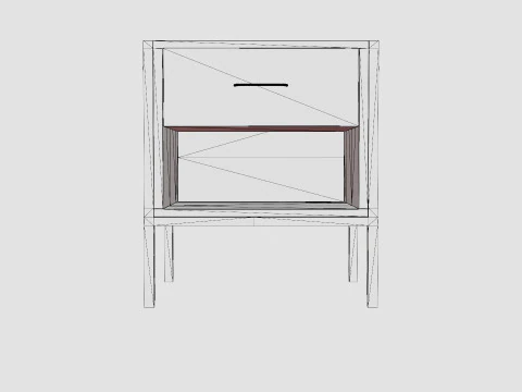 Urban 1 Drawer Bedside Table 3D Model