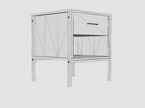 Urban 1 Drawer Bedside Table 3D Model