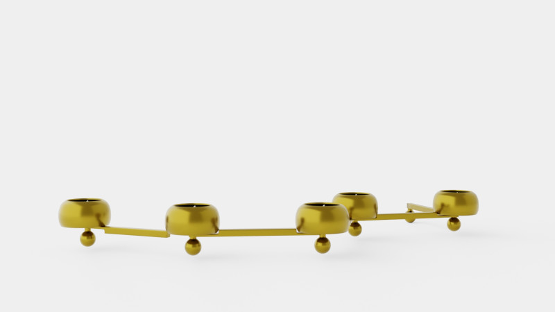 Constella Candle holder 5 holders Brass 3D Model .c4d .max .obj .3ds .fbx .stl .blend 