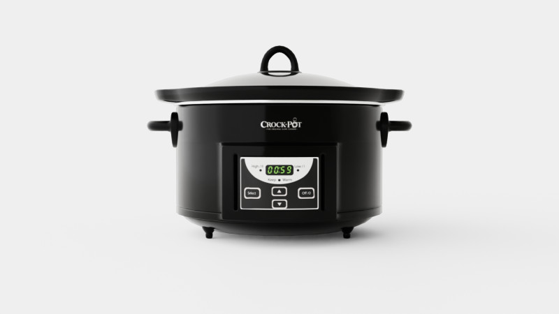 Slowcooker with timer Black 3D मॉडल .c4d .max .obj .3ds .fbx .stl .blend 