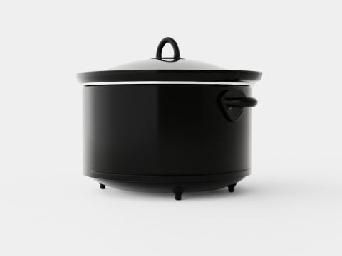 Slowcooker with timer Black 3D मॉडल
