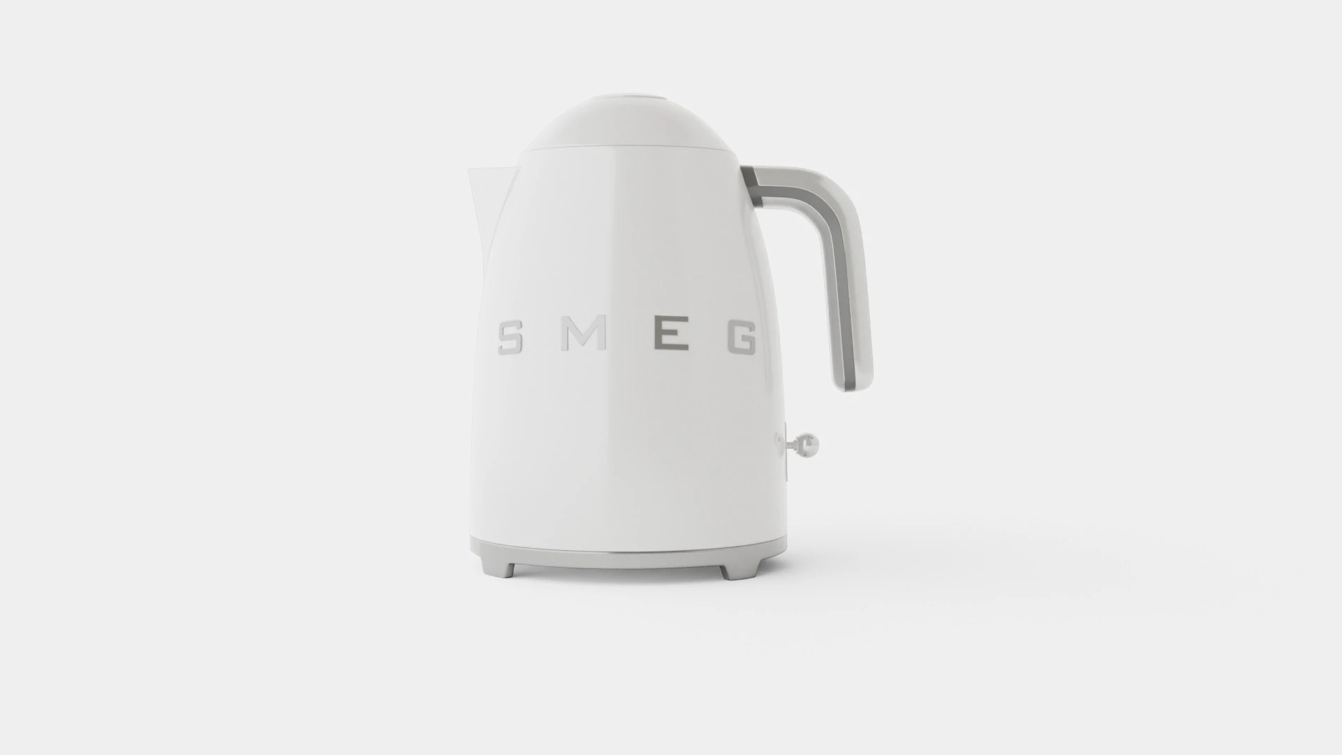 Retro Kettle White 3D Model .c4d .max .obj .3ds .fbx .stl .blend 