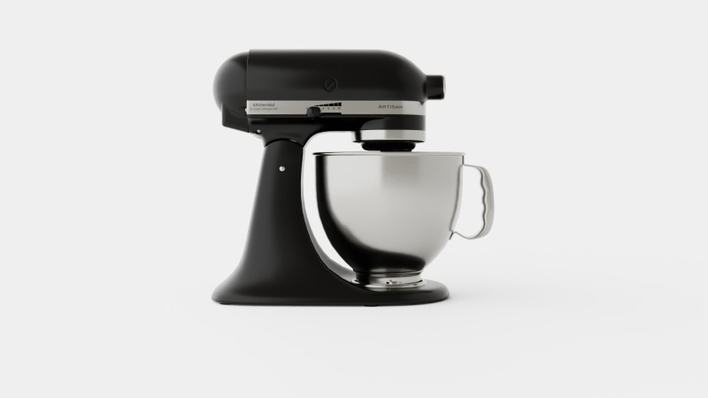 Artisan Mixer Black Hammered bowl Model 3D .c4d .max .obj .3ds .fbx .stl .blend 