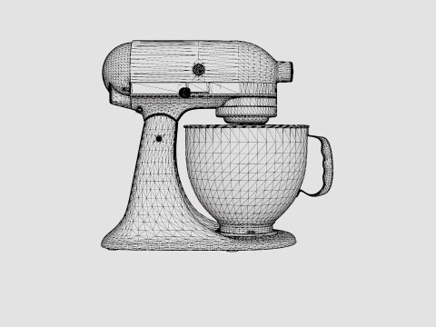 Artisan Mixer Black Hammered bowl Model 3D