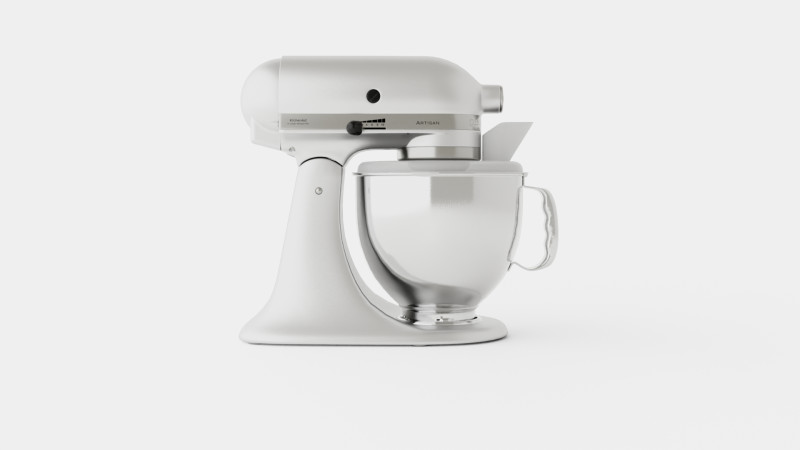 Artisan Mixer Brushed nickel Model 3D .c4d .max .obj .3ds .fbx .stl .blend 