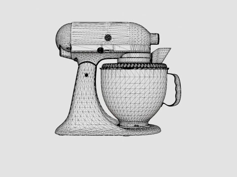 Artisan Mixer Brushed nickel 3D Model