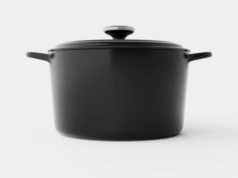 Signature Yuvarlak d&ouml;kme demir tencere Siyah 3D Model