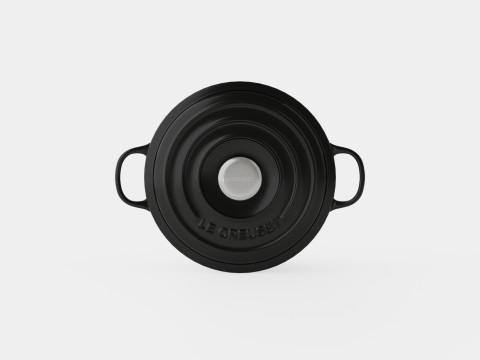 Signature Cast iron pot round Black 3D 모델
